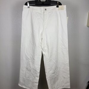 Universal Thread White Women's High-Rise Sailor Wide Leg Ankle Jeans Sz16